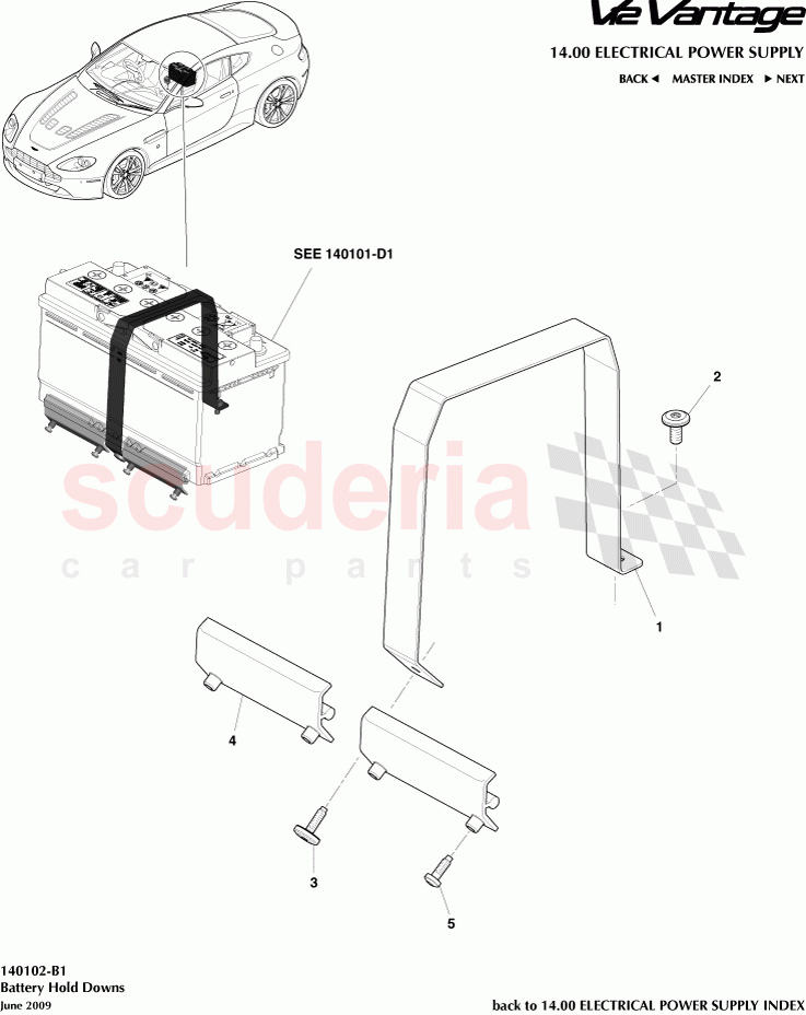 Battery Hold Downs of Aston Martin Aston Martin V12 Vantage (upto 2016)