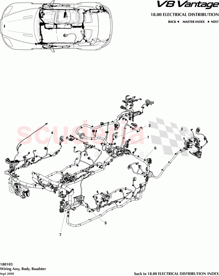 Wiring Assembly, Body (Roadster) of Aston Martin Aston Martin V8 Vantage (upto 2016)