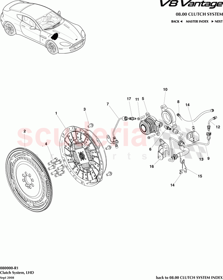 Clutch System (LHD) of Aston Martin Aston Martin V8 Vantage (upto 2016)
