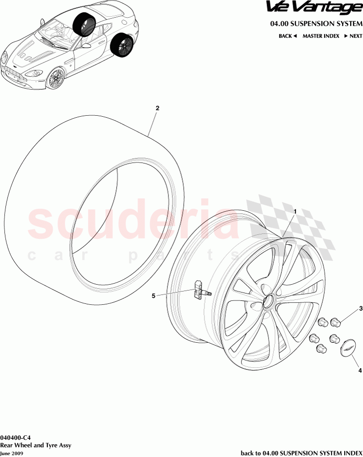 Rear Wheel and Tyre Assembly of Aston Martin Aston Martin V12 Vantage (upto 2016)