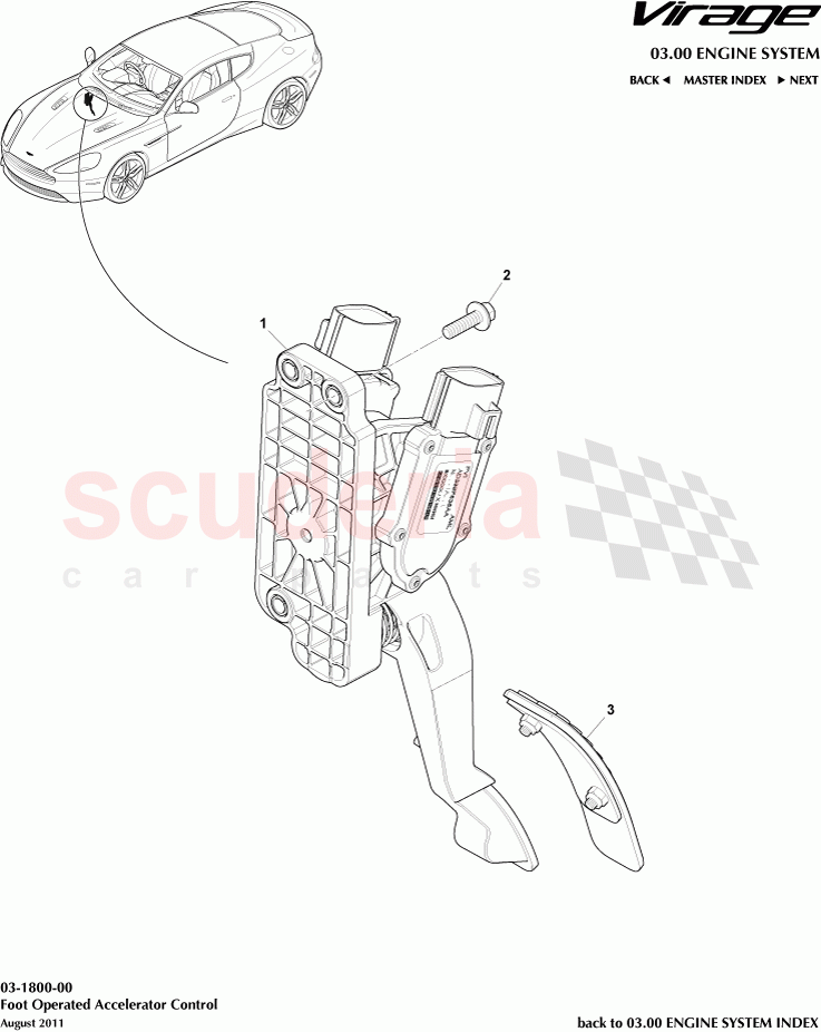 Foot Operated Accelerator Control of Aston Martin Aston Martin Virage