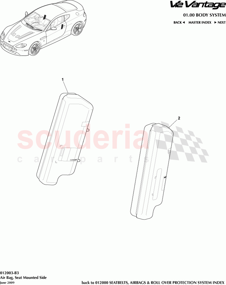 Seat-Mounted Side Airbag of Aston Martin Aston Martin V12 Vantage (upto 2016)