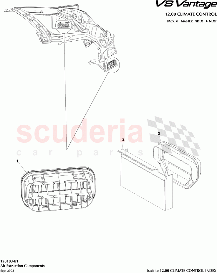 Air Extraction Components of Aston Martin Aston Martin V8 Vantage (upto 2016)