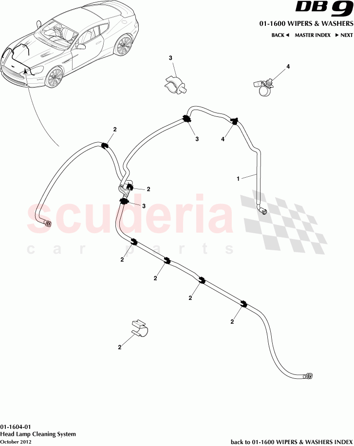 Head Lamp Cleaning System of Aston Martin Aston Martin DB9 (2013-2016)