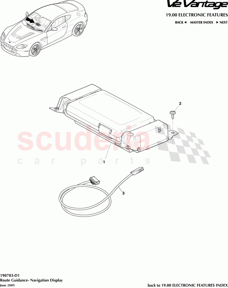 Route Guidance - Navigation Display of Aston Martin Aston Martin V12 Vantage (upto 2016)