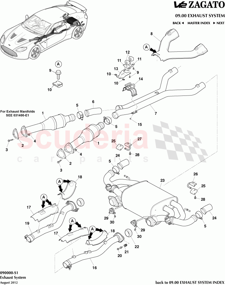 Exhaust System of Aston Martin Aston Martin V12 Zagato