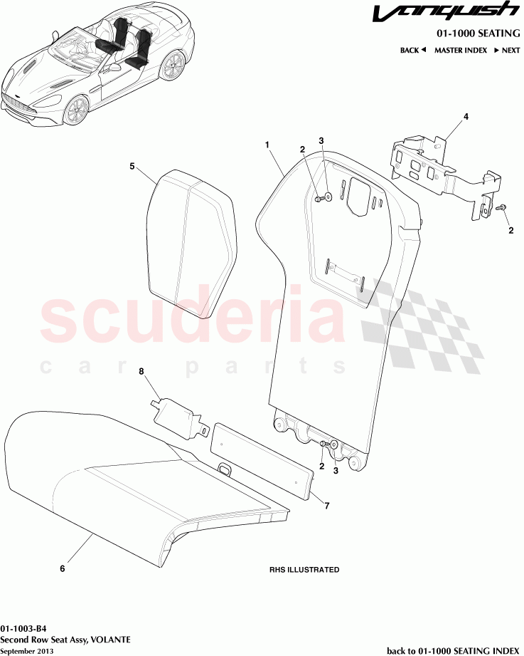 Second Row Seat Assembly, VOLANTE of Aston Martin Aston Martin Vanquish (2012+)