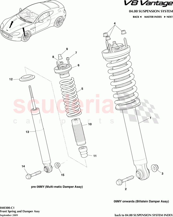 Front Spring and Damper Assembly of Aston Martin Aston Martin V8 Vantage (upto 2016)
