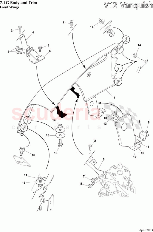 Front Wings of Aston Martin Aston Martin Vanquish (2001-2007)