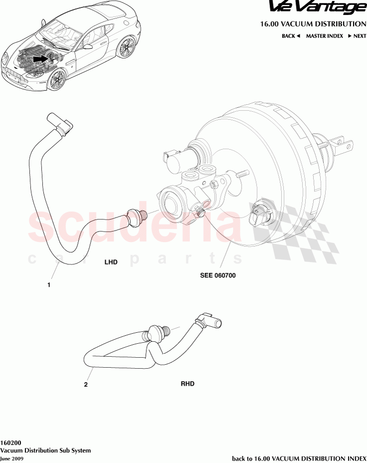 Vacuum Distribution Sub System of Aston Martin Aston Martin V12 Vantage (upto 2016)