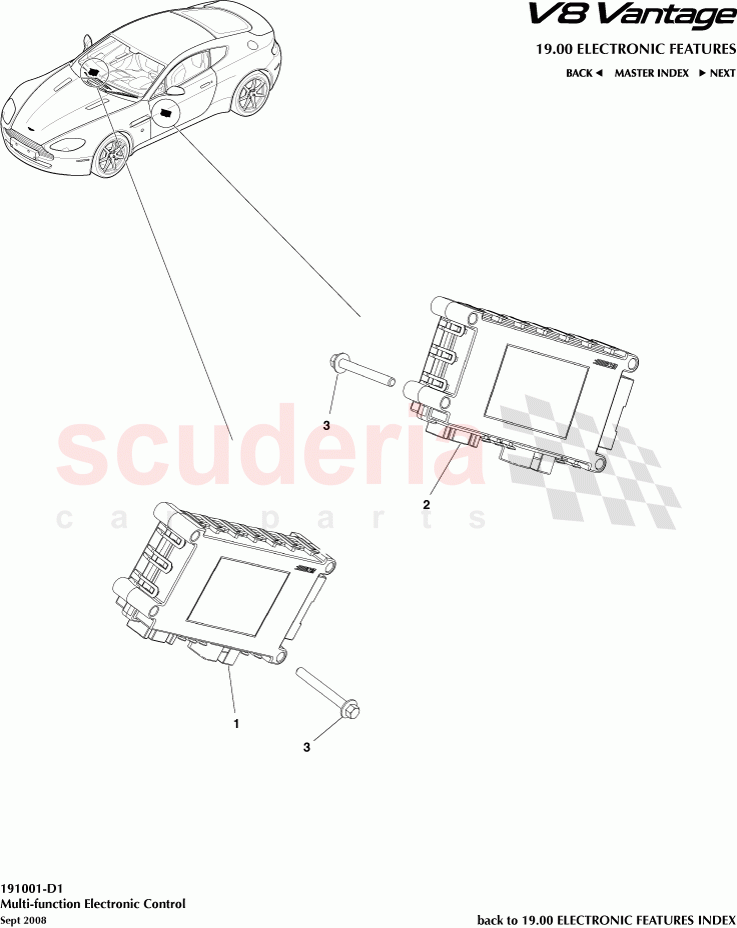 Multi-Function Electronic Control of Aston Martin Aston Martin V8 Vantage (upto 2016)