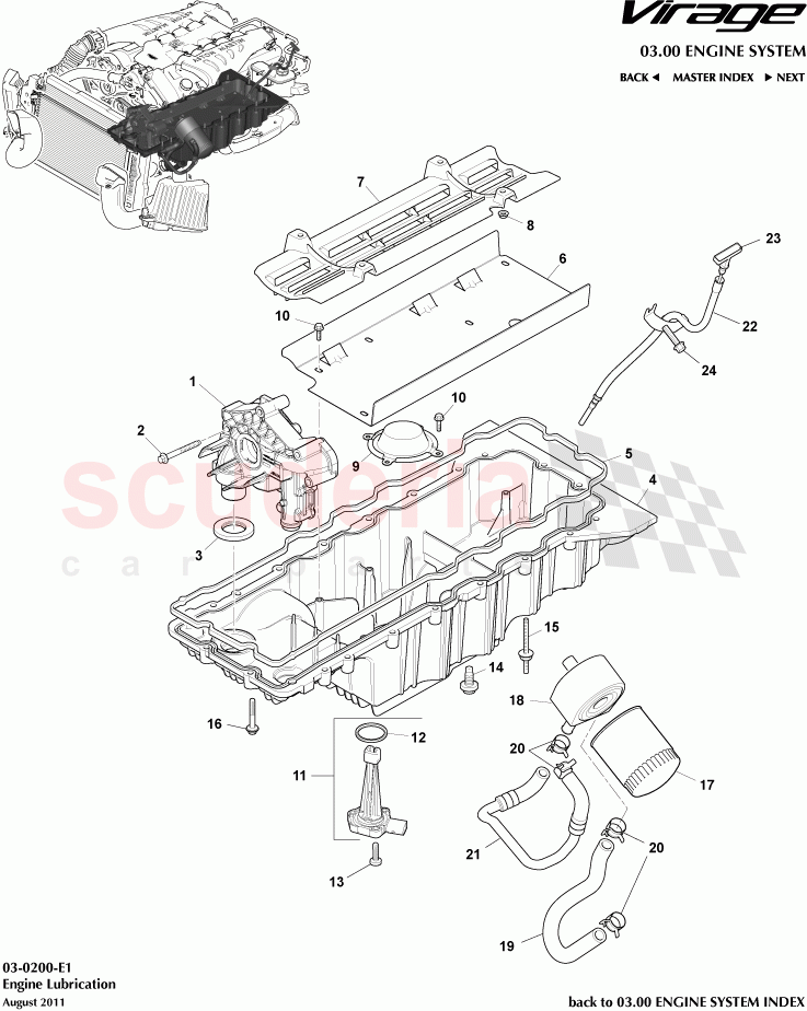 Engine Lubrication of Aston Martin Aston Martin Virage
