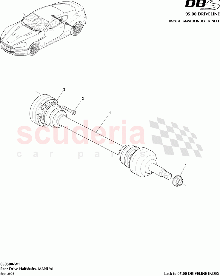 Rear Drive Halfshafts (Manual) of Aston Martin Aston Martin DBS V12