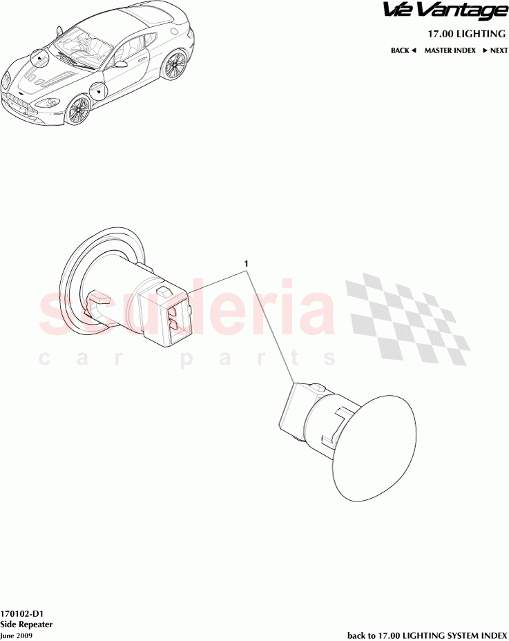 Side Repeater of Aston Martin Aston Martin V12 Vantage (upto 2016)