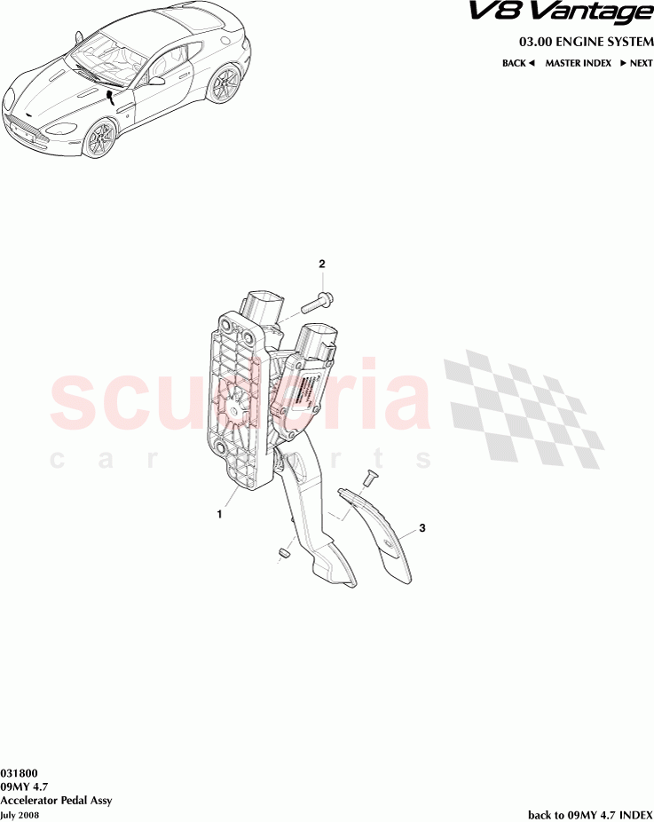 Accelerator Pedal Assembly of Aston Martin Aston Martin V8 Vantage (upto 2016)