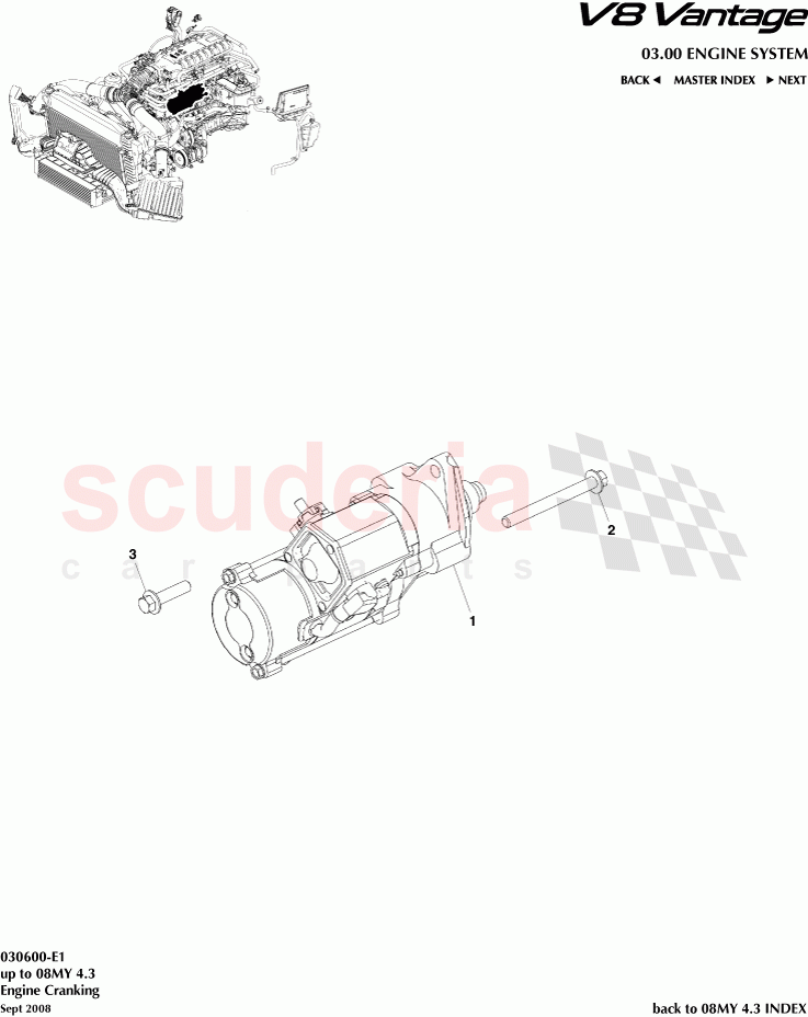 Engine Cranking of Aston Martin Aston Martin V8 Vantage (upto 2016)