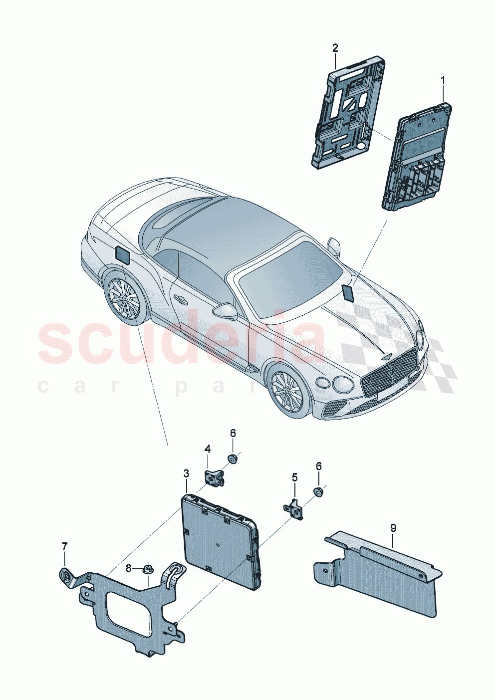Central control unit for convenience system of Bentley Bentley New Continental Convertible (2019-2024)