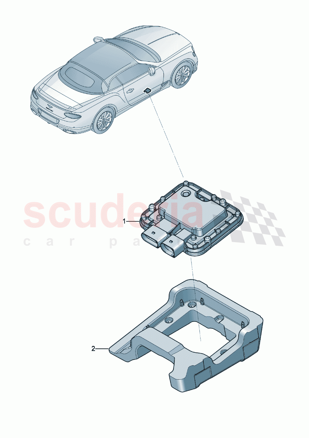 Control unit for electro- hydraulic engine mount of Bentley Bentley New Continental Convertible (2019-2024)