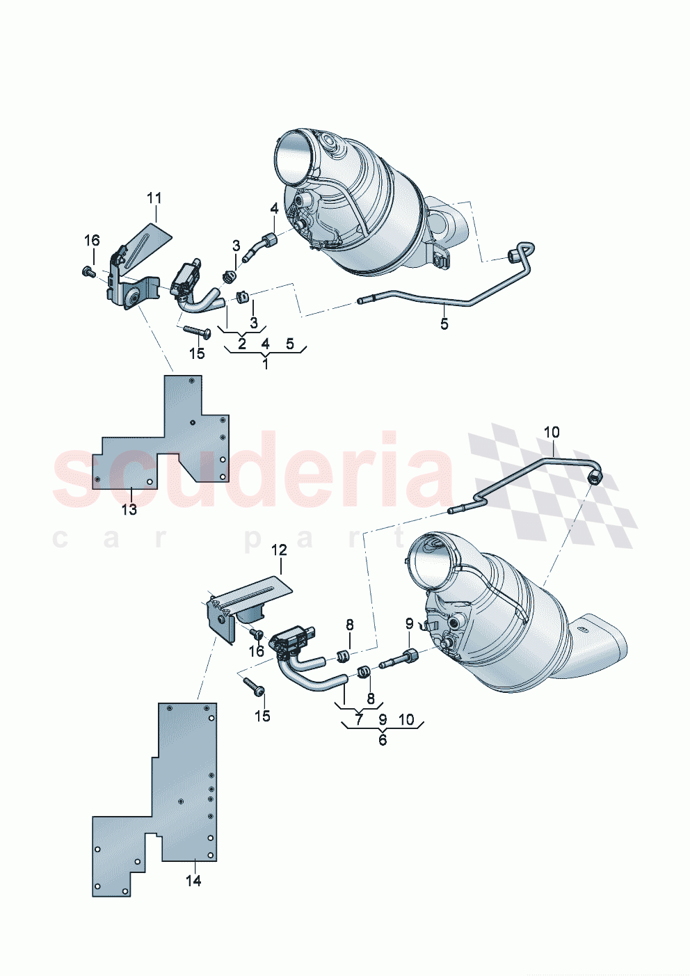 Control line with pressure difference sender Bracket for diff. pressure sensor of Bentley Bentley New Continental Convertible (2019-2024)