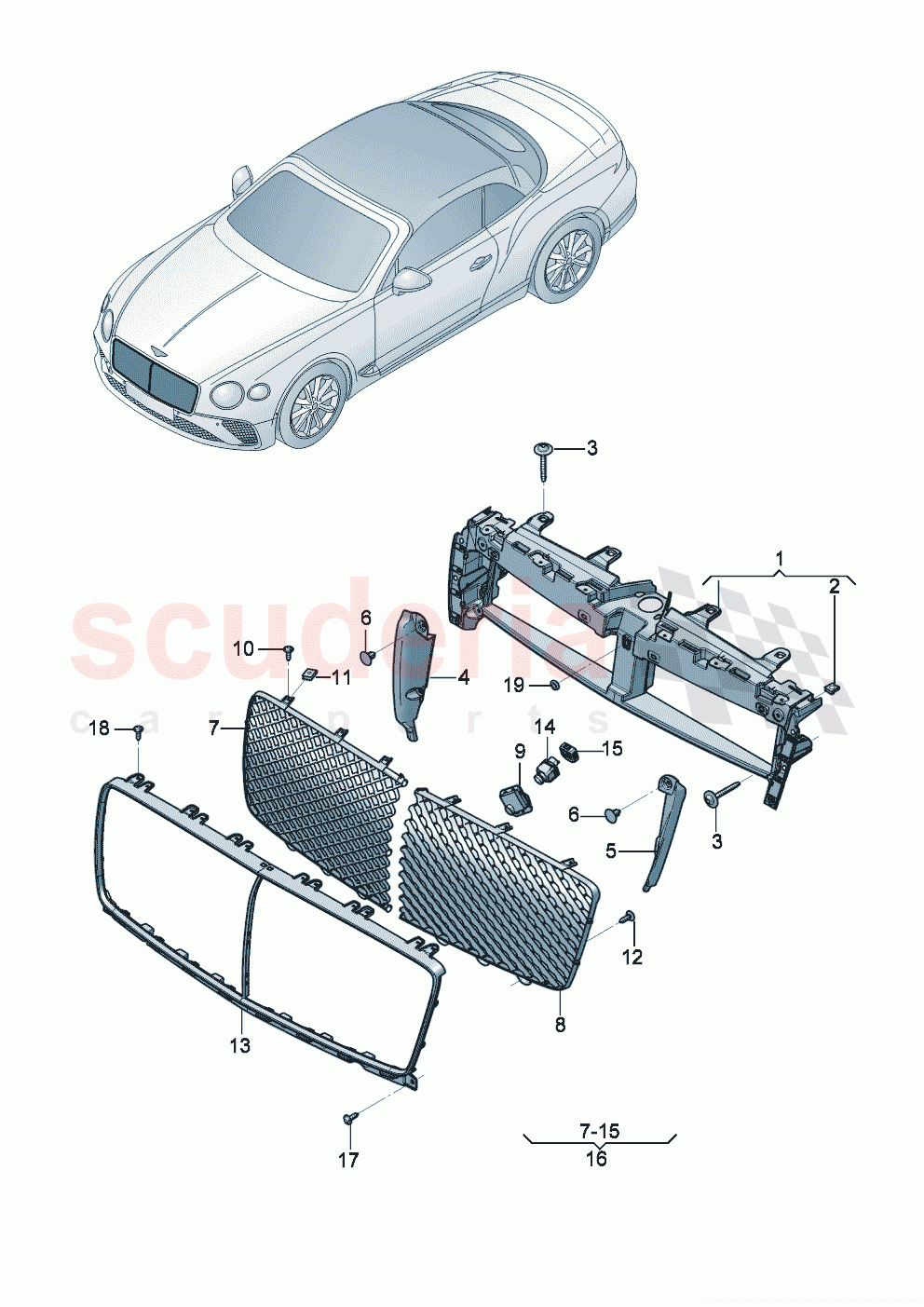 Radiator grille D - MJ 2021>> - MJ 2021 of Bentley Bentley New Continental Convertible (2019-2024)