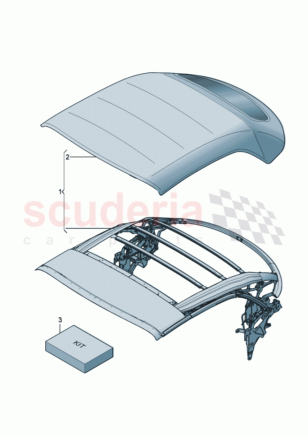 Roof cover (fabric) with rear window of Bentley Bentley New Continental Convertible (2019-2024)