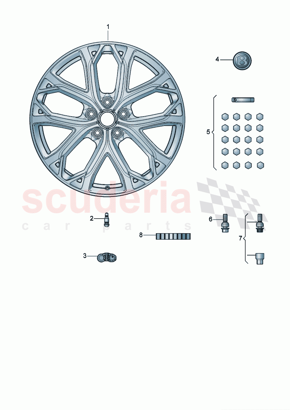 Complete wheels and tyres D - MJ 2023>> of Bentley Bentley New Continental Convertible (2019-2024)