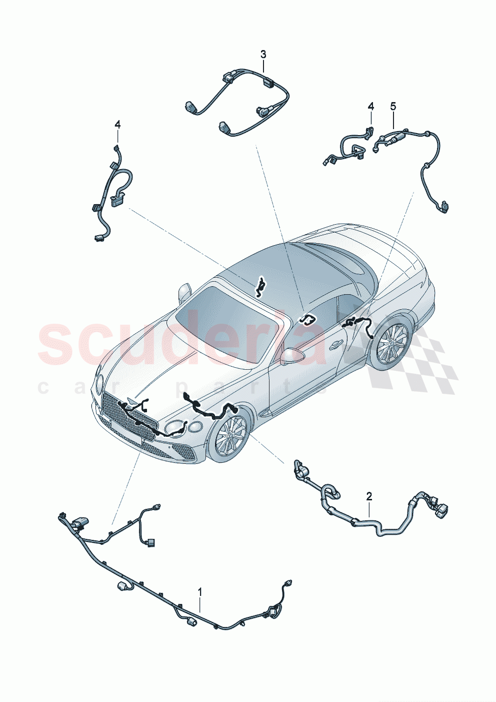 additional harness for interior additional wiring harness for dash panel additional wiring harness for engine compartment additional wiring harness,rear of Bentley Bentley New Continental Convertible (2019-2024)