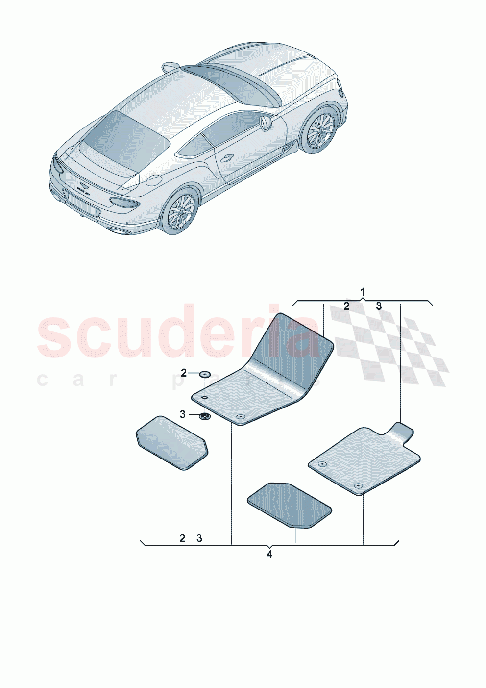 Genuine accessories floor covering D - MJ 2024>> of Bentley Bentley New Continental GT (2019-2024)
