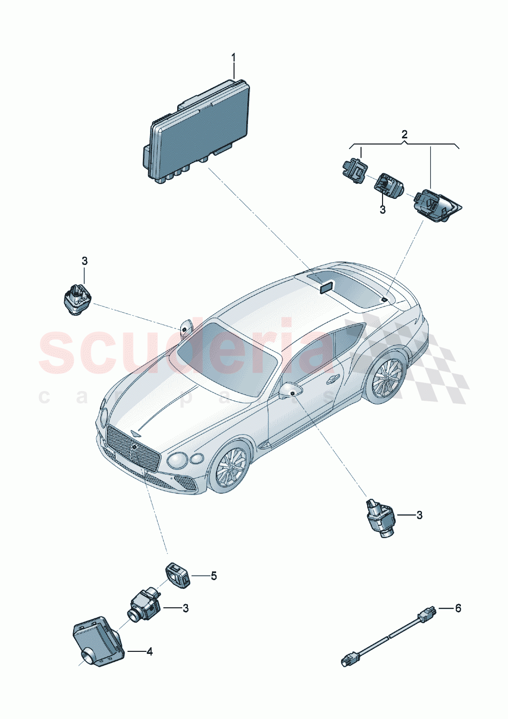 Vehicle environment camera of Bentley Bentley New Continental GT (2019-2024)