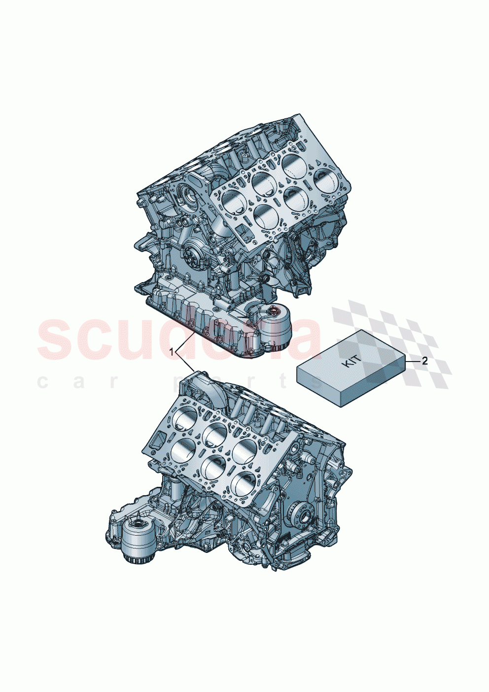 short engine with crankshaft, pistons, oil pump and oil sump of Bentley Bentley New Continental GT (2019-2024)
