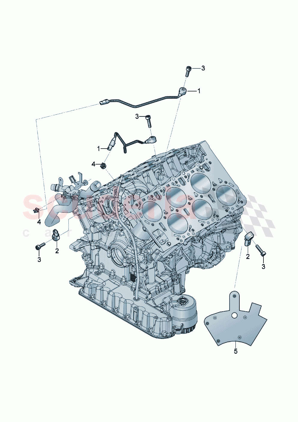 Knock sensor knock sensor with wiring harness of Bentley Bentley New Continental GT (2019-2024)