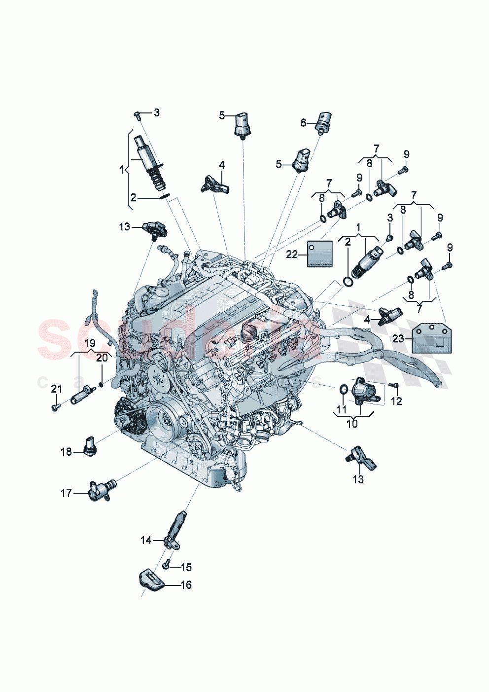 switches and senders on engine of Bentley Bentley New Continental GT (2019-2024)
