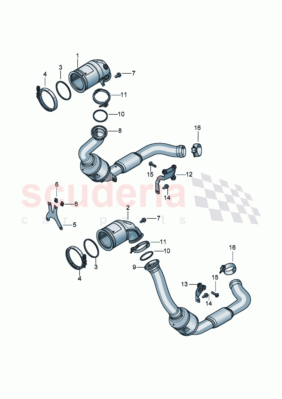 Pre-catalyst Exhaust pipe with catalyst of Bentley Bentley New Continental GT (2019-2024)