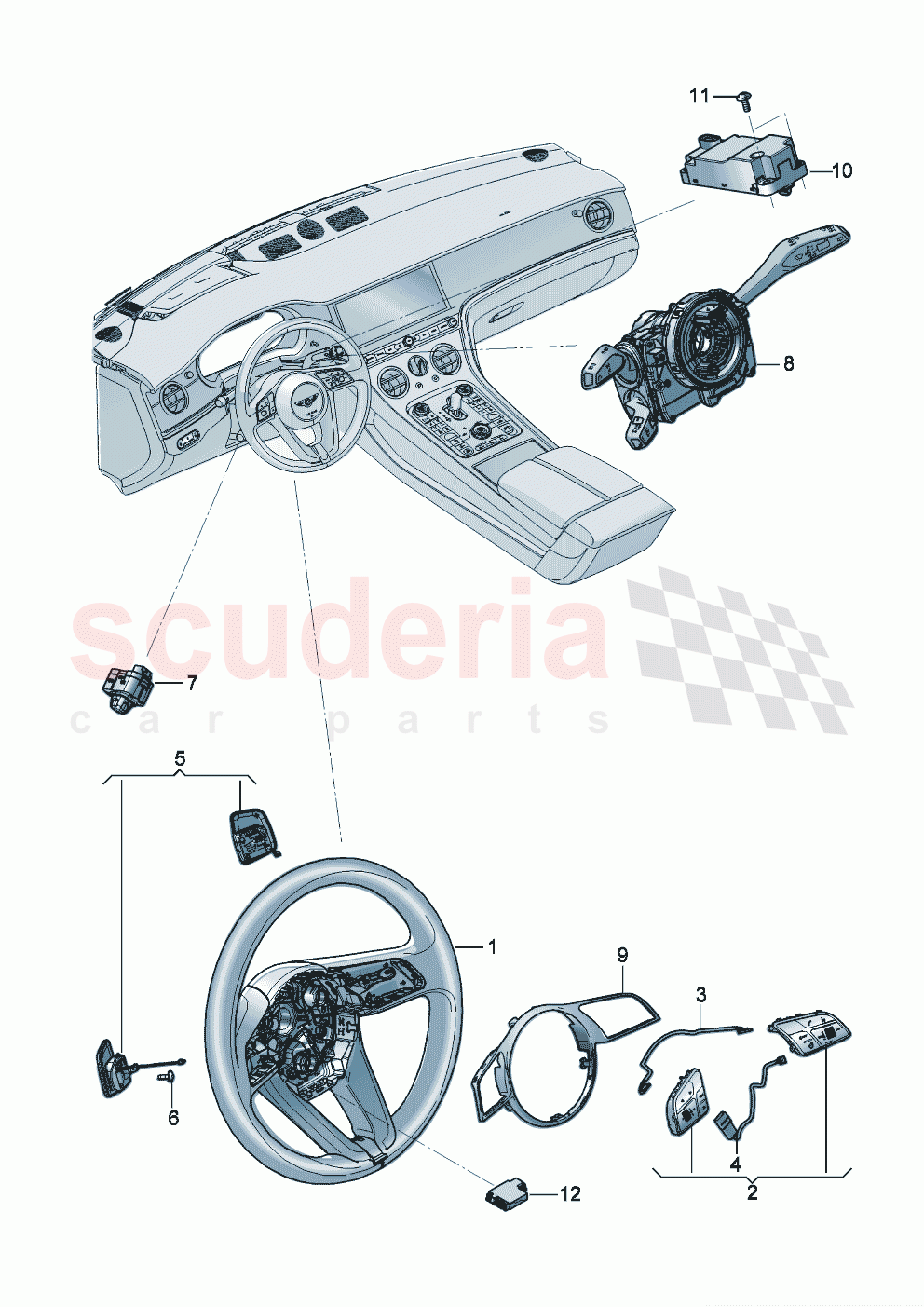 Switch multifunction steering wheel D - MJ 2021>> - MJ 2023 of Bentley Bentley New Flying Spur (2020-2024)