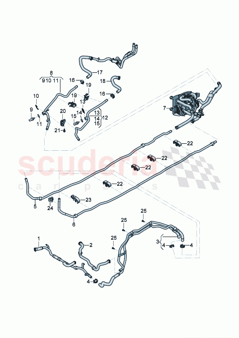 Coolant cooling system For vehicles with hybrid drive Engine bay Underbody of Bentley Bentley New Flying Spur (2020-2024)