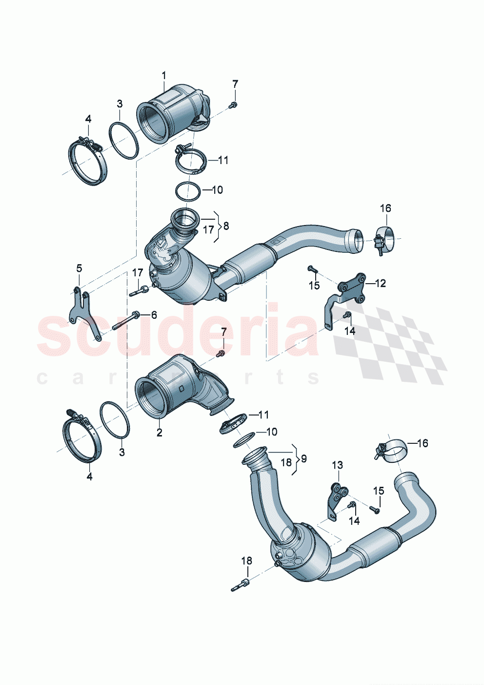Pre-catalyst Catalytic converter with petrol particulate filter of Bentley Bentley New Flying Spur (2020-2024)