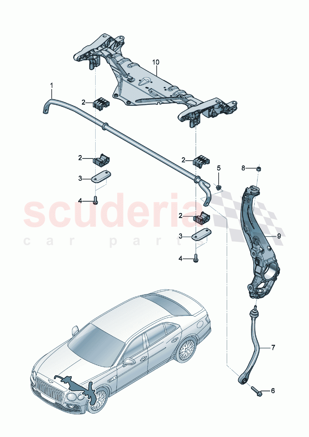 Anti-roll bar of Bentley Bentley New Flying Spur (2020-2024)