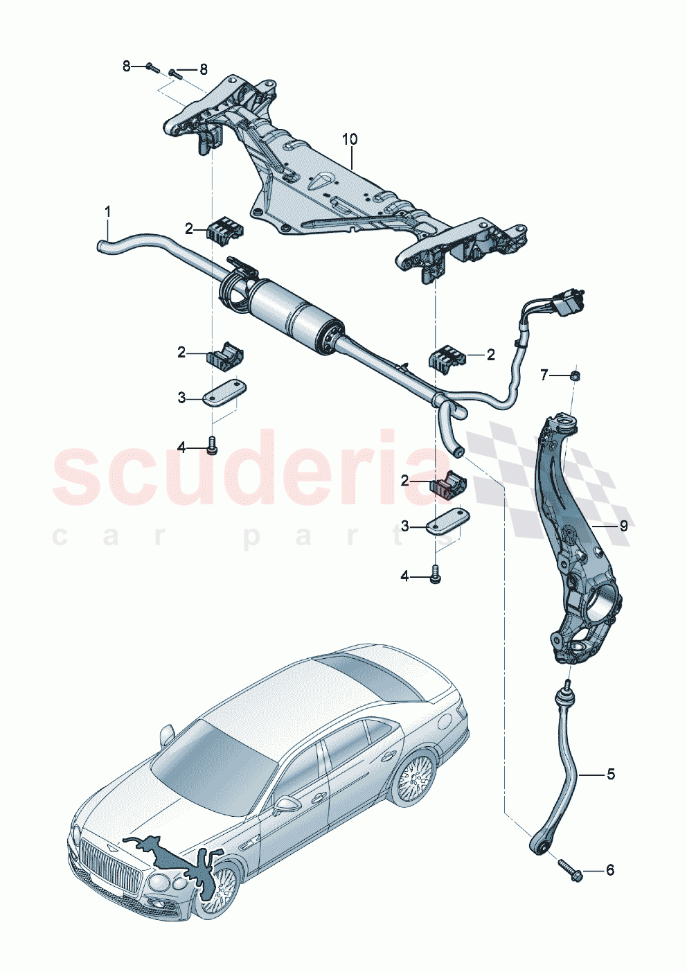 Anti-roll bar For vehicles with electronic roll stabilisation of Bentley Bentley New Flying Spur (2020-2024)