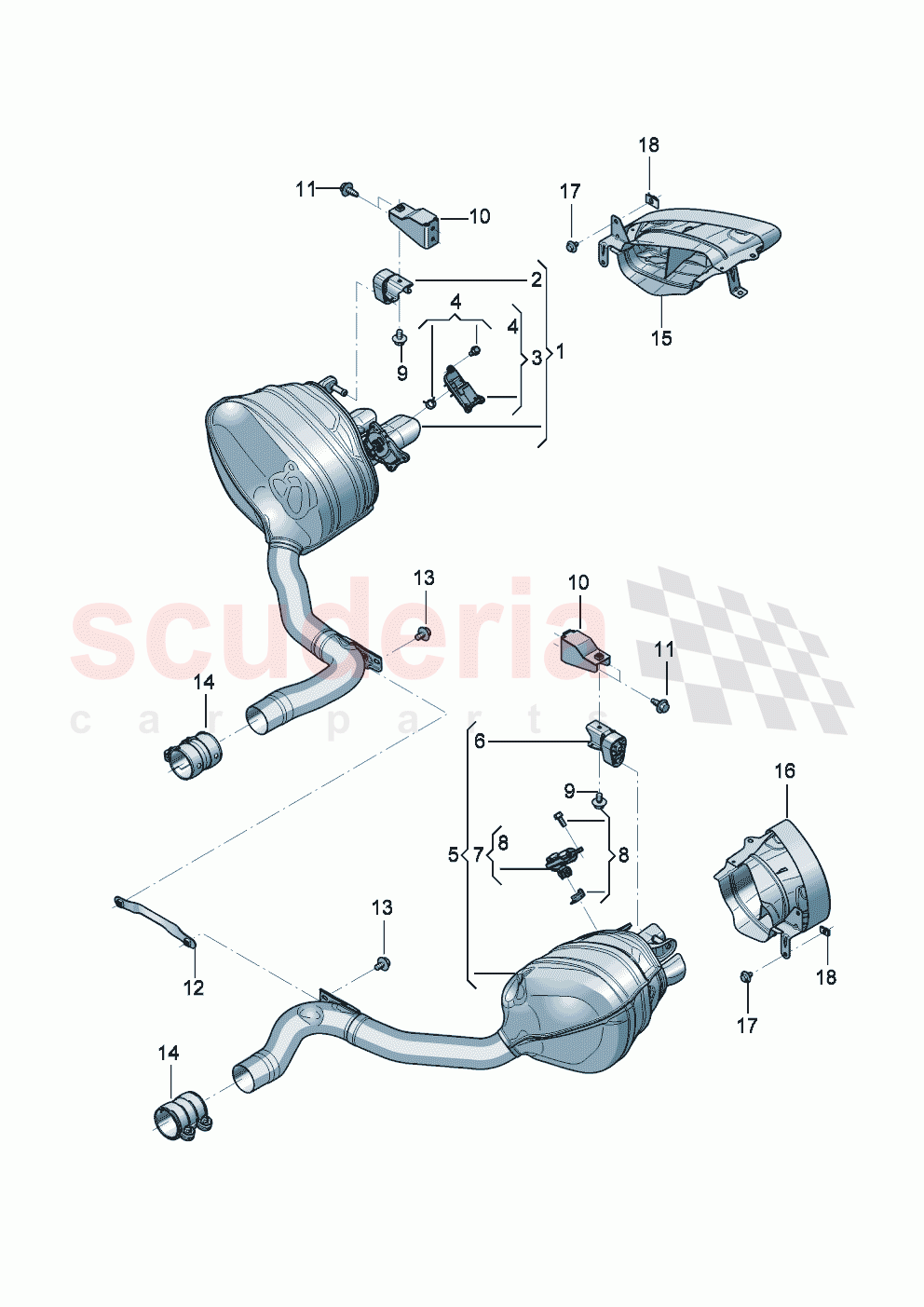 Rear silencer with exhaust flap Trim for exhaust tail pipe of Bentley Bentley New Continental Convertible (2025-2026)