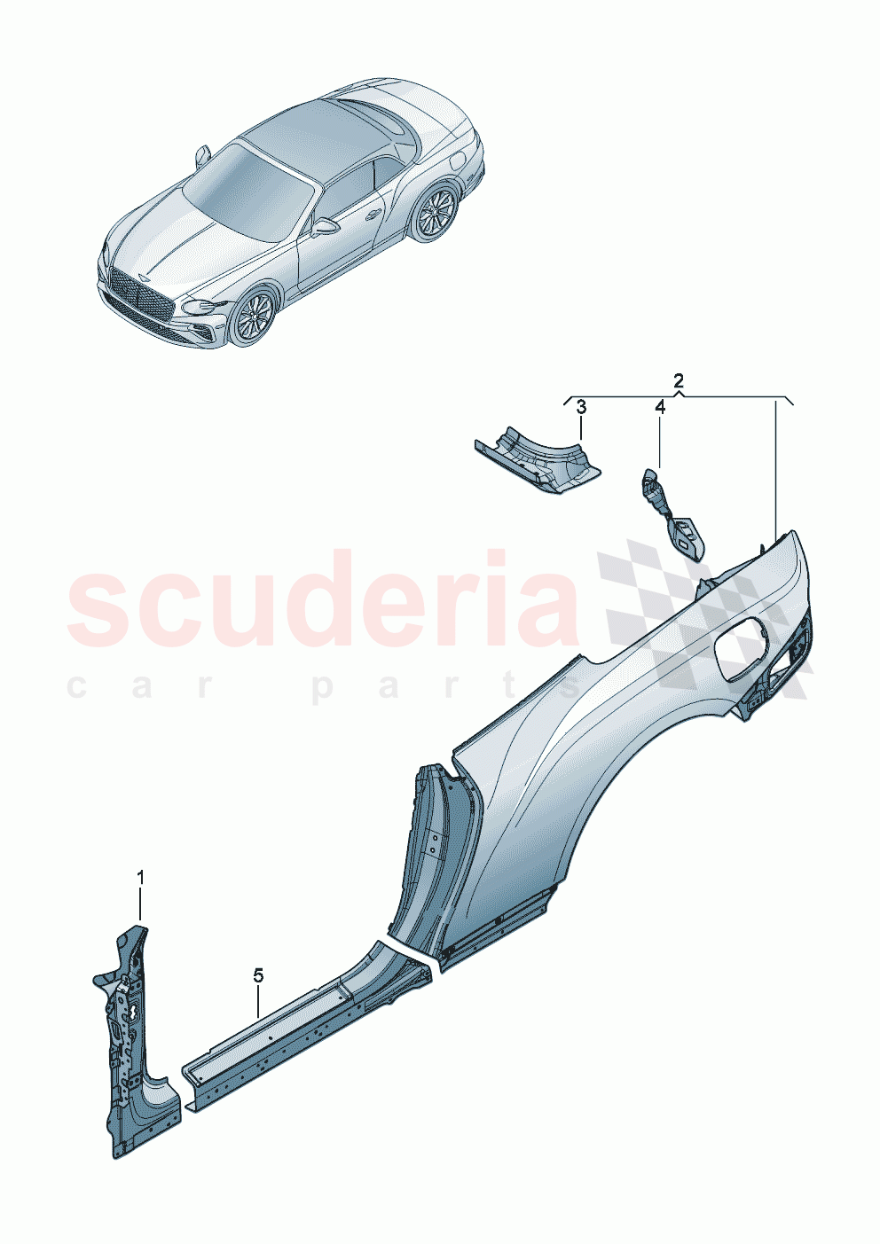 Side panel frame of Bentley Bentley New Continental Convertible (2025-2026)