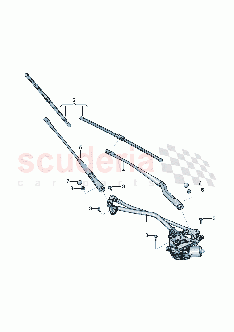Wiper motor Wiper arm with wiper blade of Bentley Bentley New Continental Convertible (2025-2026)