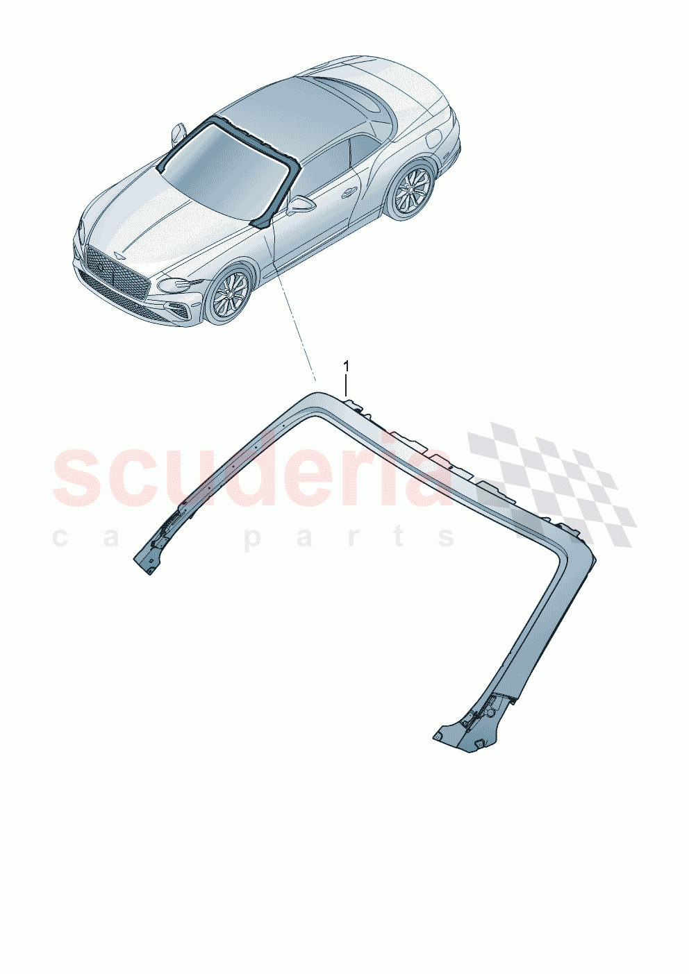 Repair plate - windscreen window frame of Bentley Bentley New Continental Convertible (2025-2026)