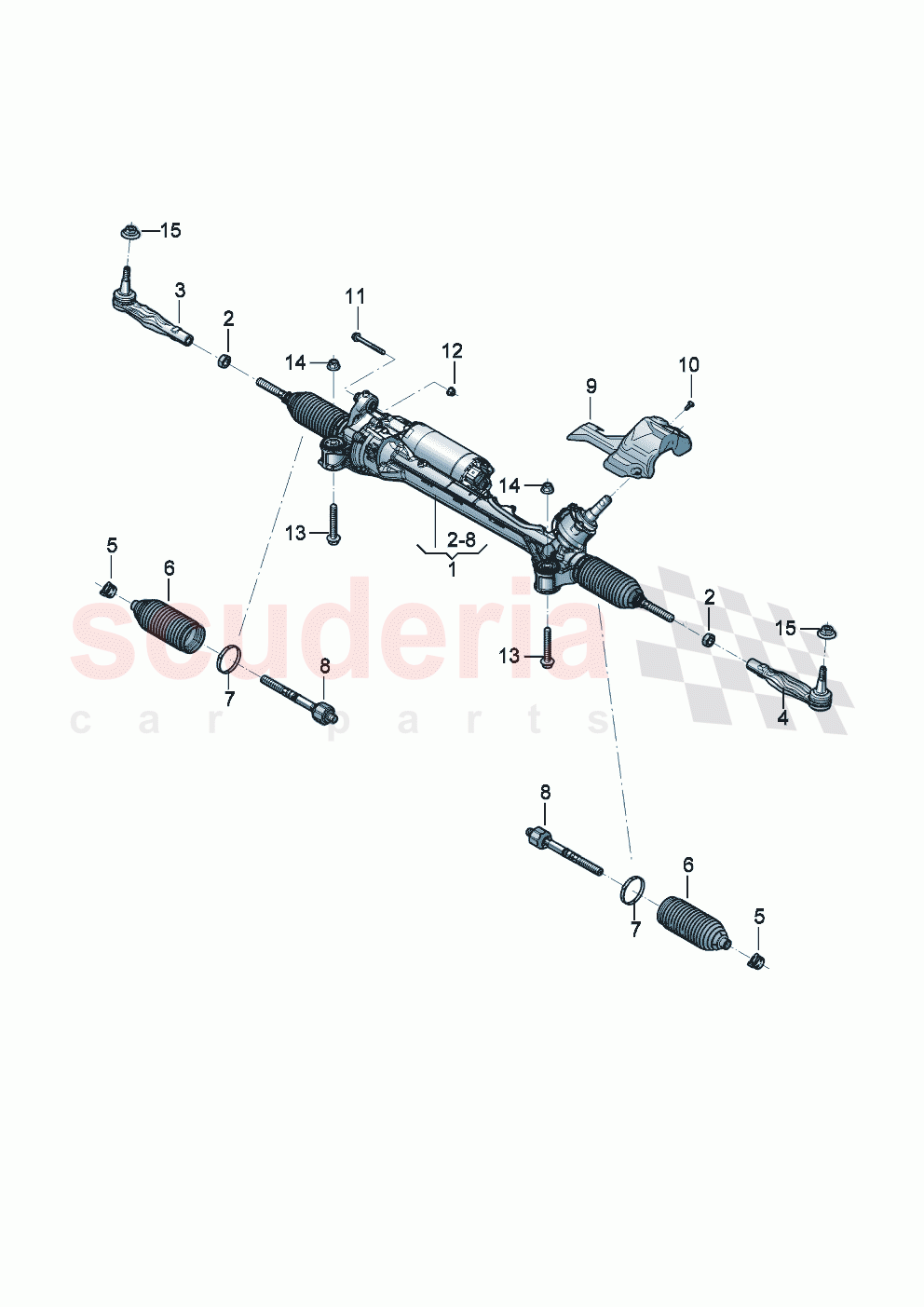 Steering gear with track rods of Bentley Bentley New Continental Convertible (2025-2026)