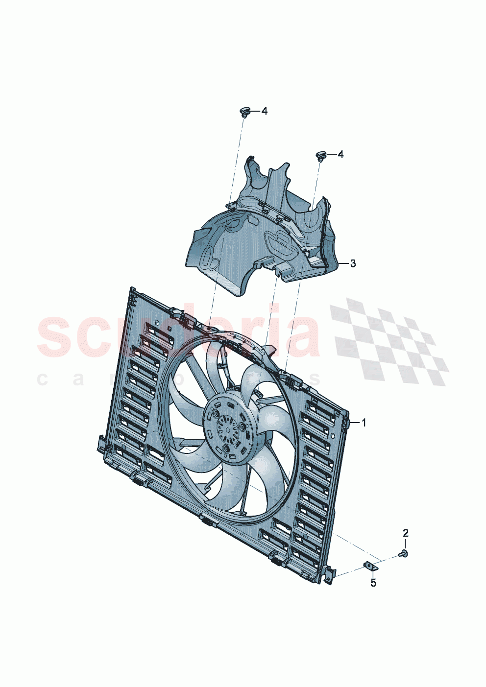 Radiator fan with fan ring and control unit of Bentley Bentley New Continental GT (2025-2026)