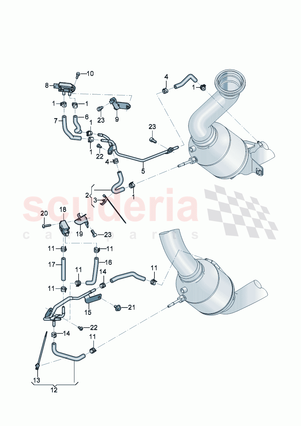 Control line with pressure difference sender Bracket for diff. pressure sensor of Bentley Bentley New Continental GT (2025-2026)