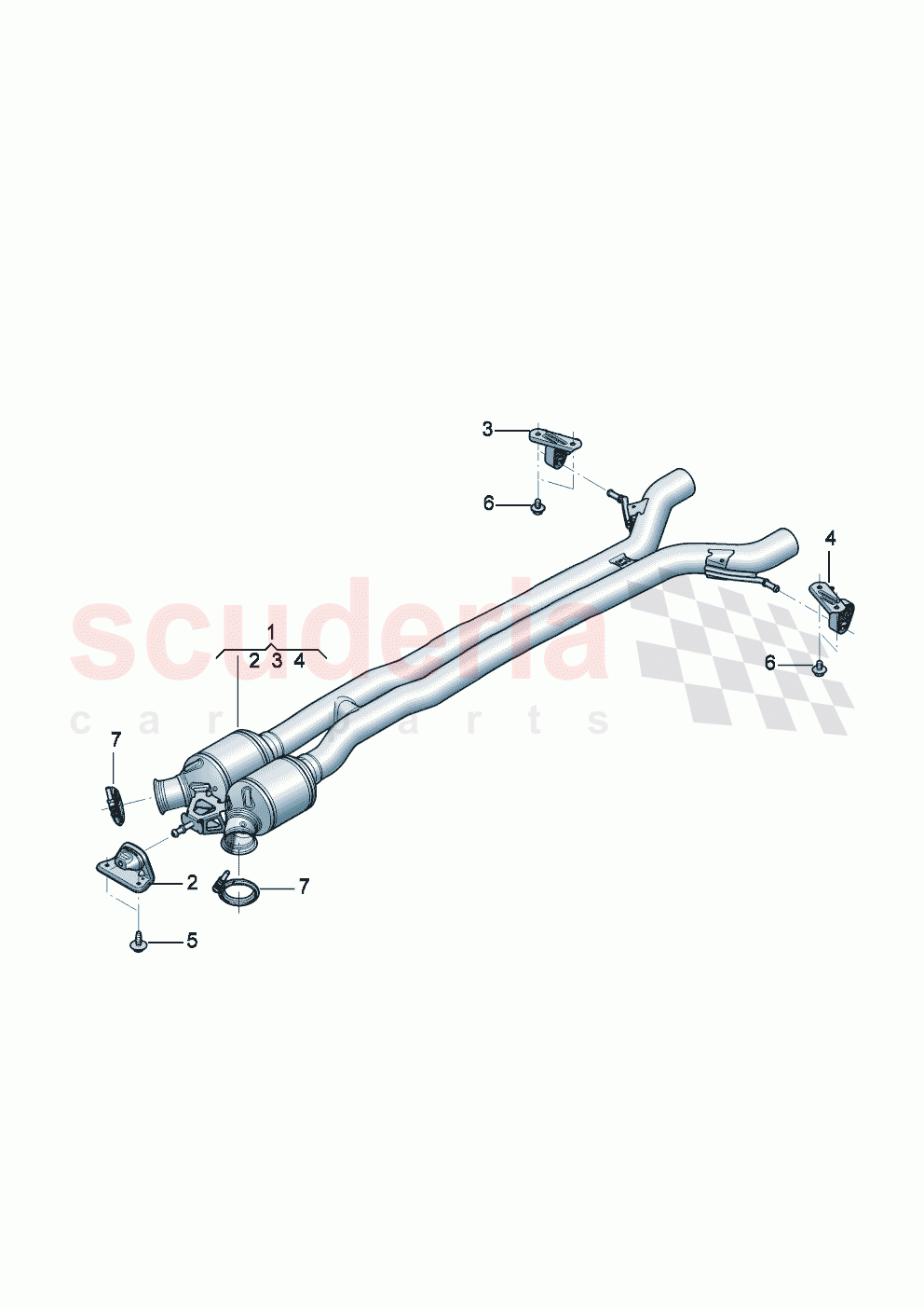 Exhaust pipe with front silencer of Bentley Bentley New Continental GT (2025-2026)