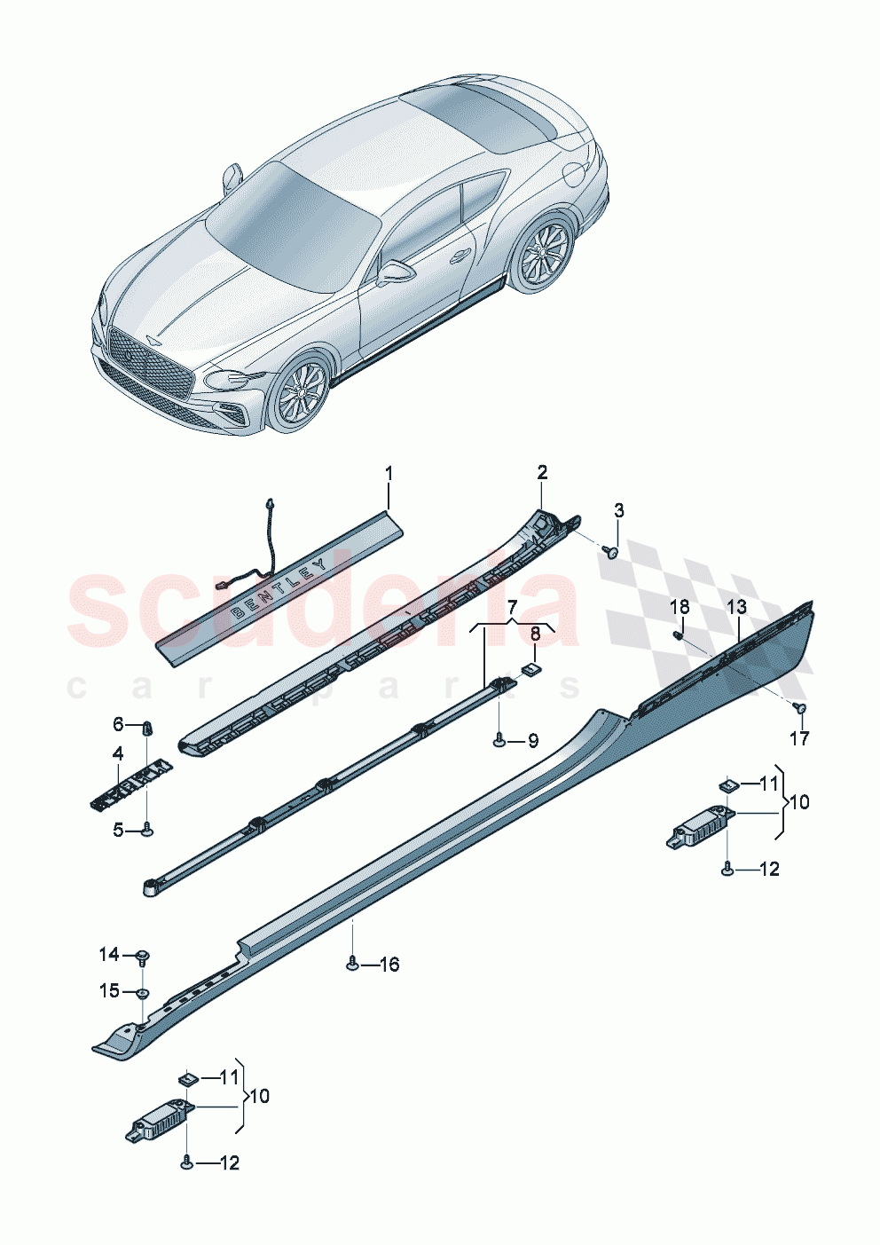 Trim for side section- sill of Bentley Bentley New Continental GT (2025-2026)