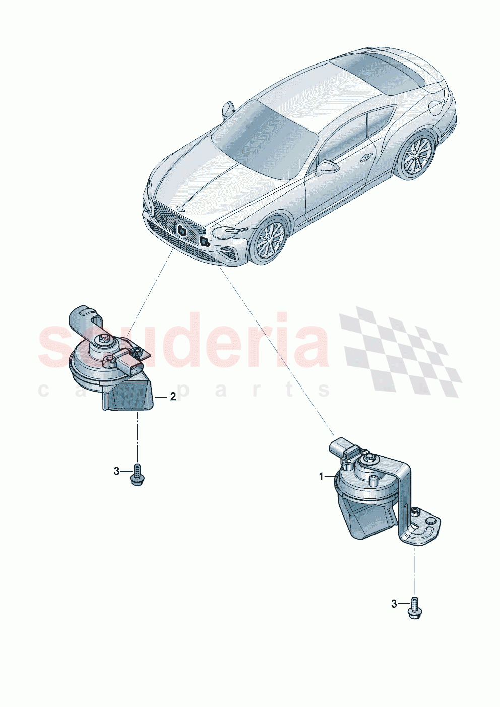 high volume horn of Bentley Bentley New Continental GT (2025-2026)