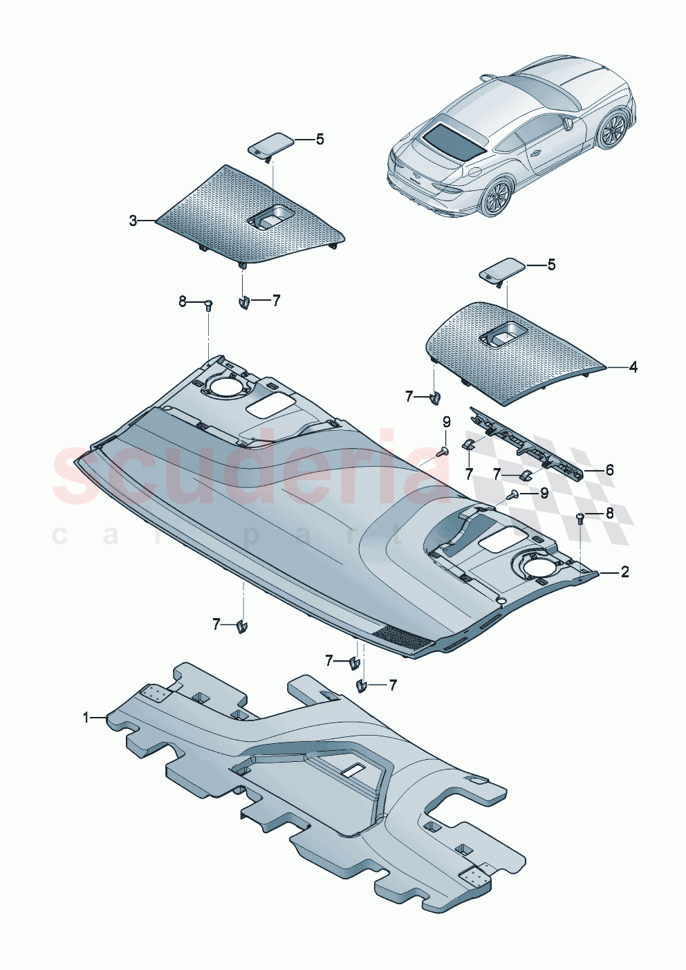 Rear shelf panel of Bentley Bentley New Continental GT (2025-2026)