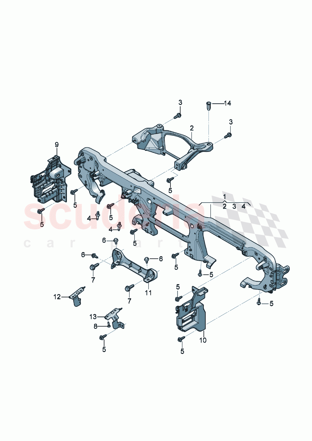 Cross member for dash panel dashboard carrier of Bentley Bentley New Flying Spur (2025-2026)